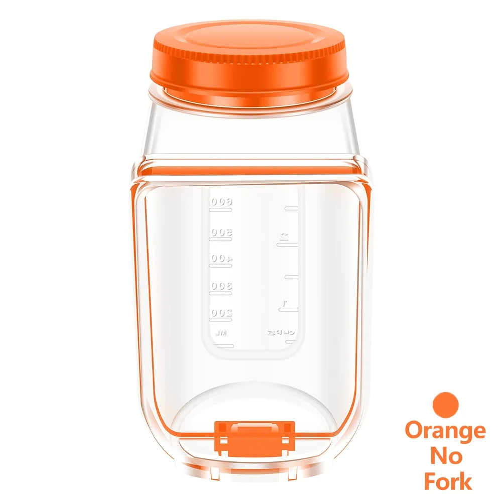 Plastic Salad Jar with Fork
