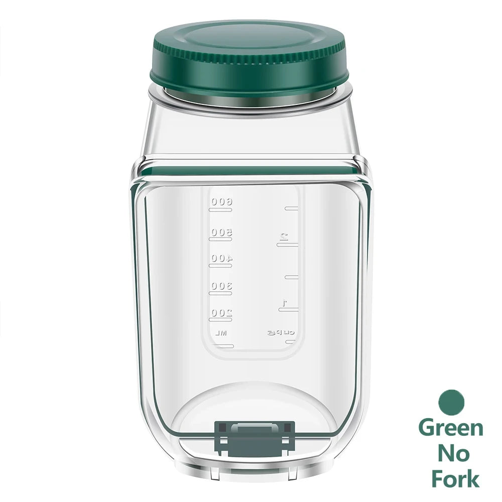 Plastic Salad Jar with Fork